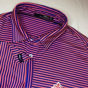 Ralph Lauren Men's Pink and Blue Striped Polo